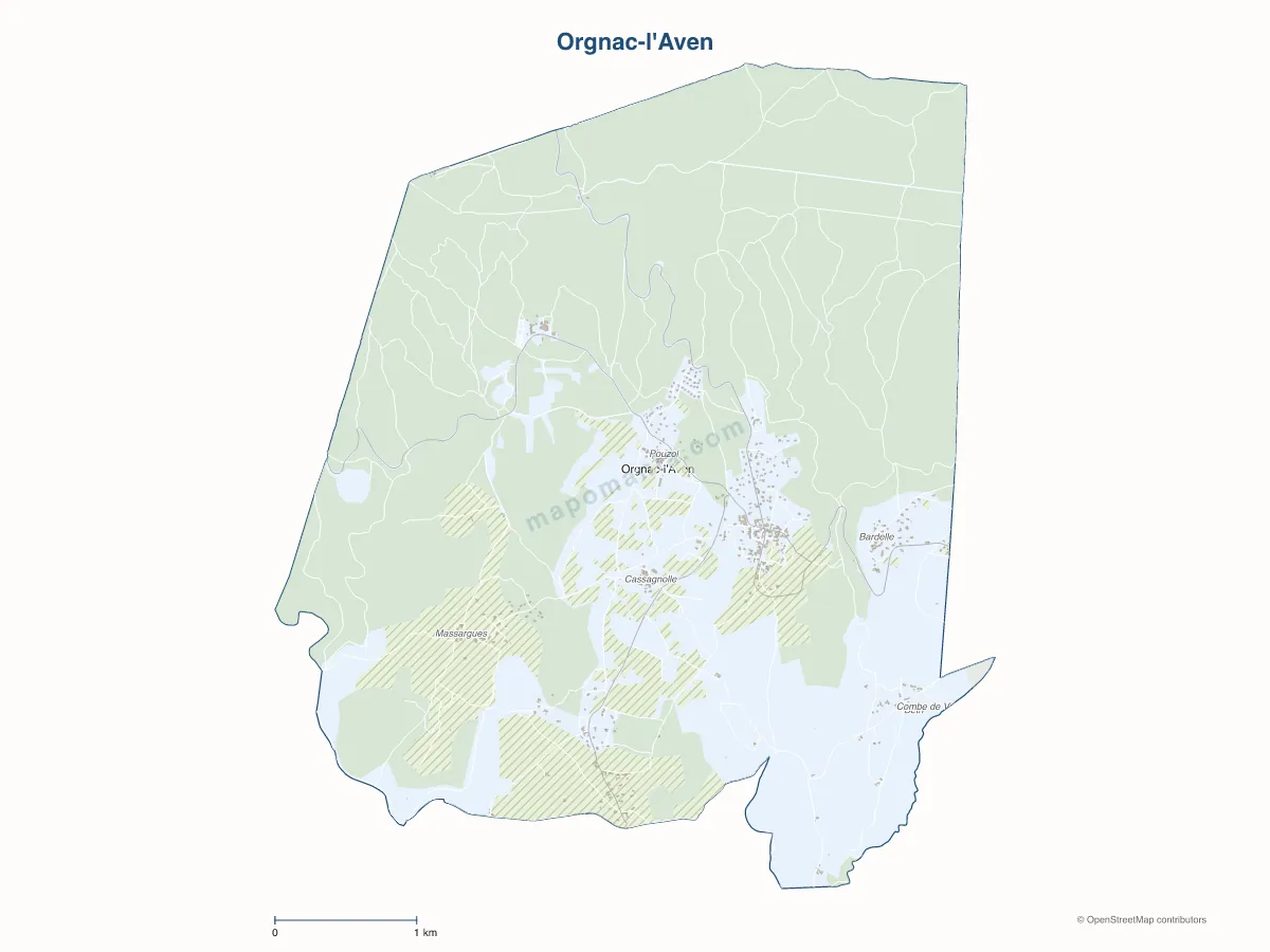 Carte de Orgnac-l'Aven à personnaliser