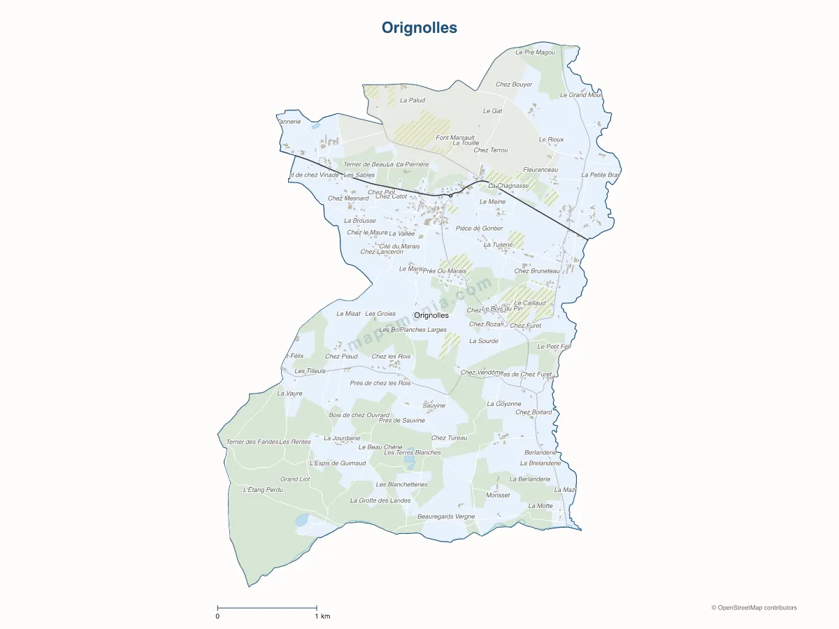 Carte de Orignolles à personnaliser