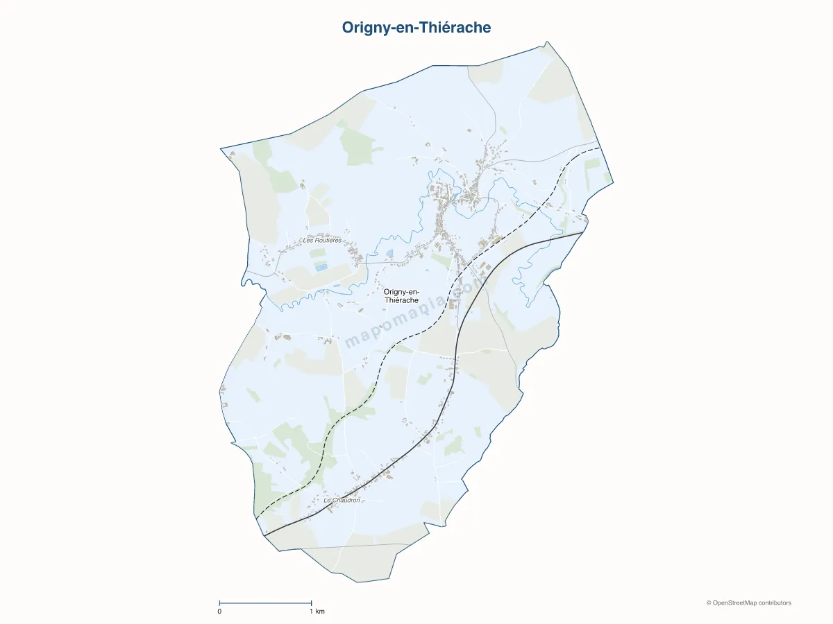 Carte de Origny-en-Thiérache à personnaliser