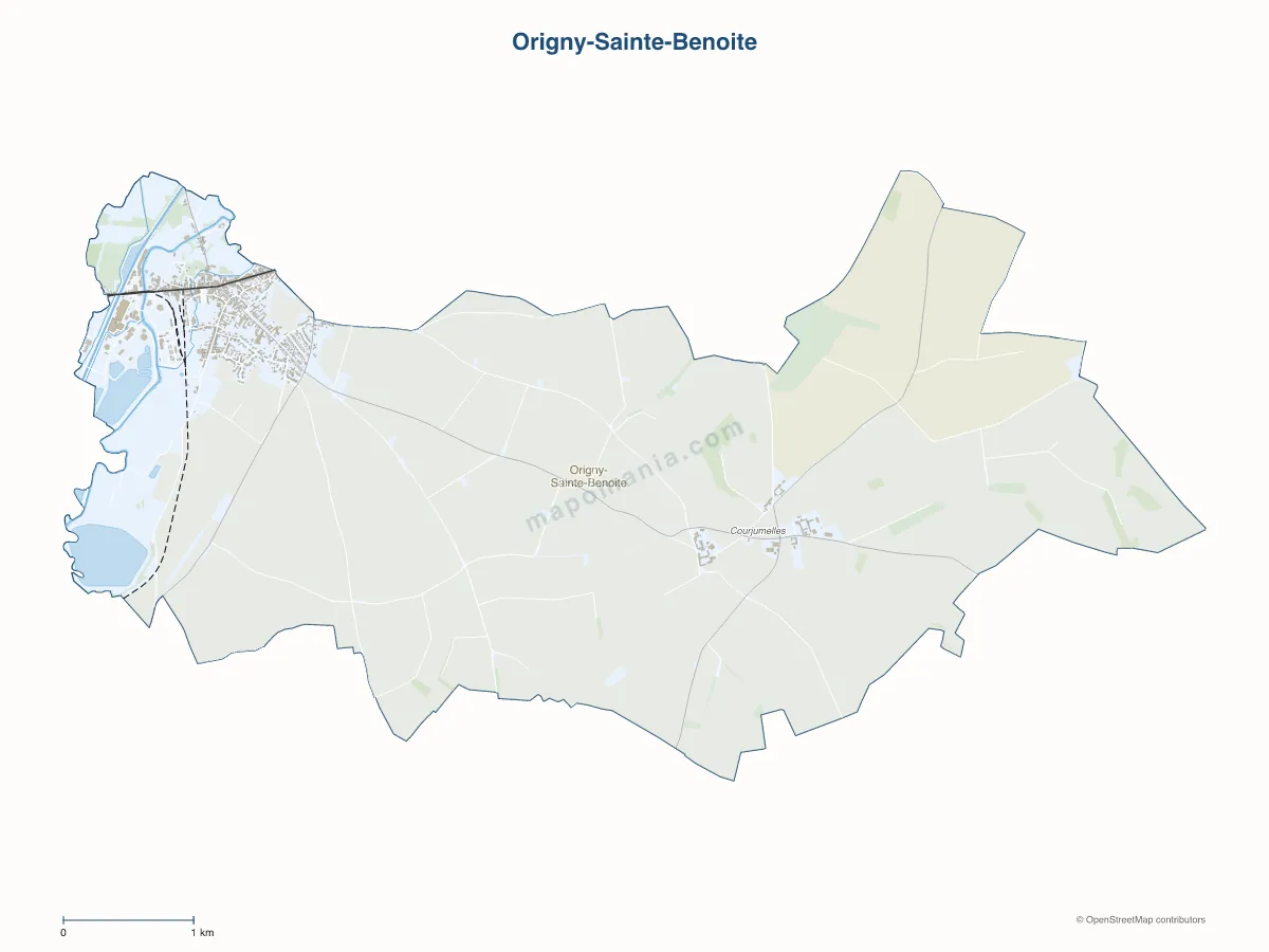 Carte de Origny-Sainte-Benoite à personnaliser