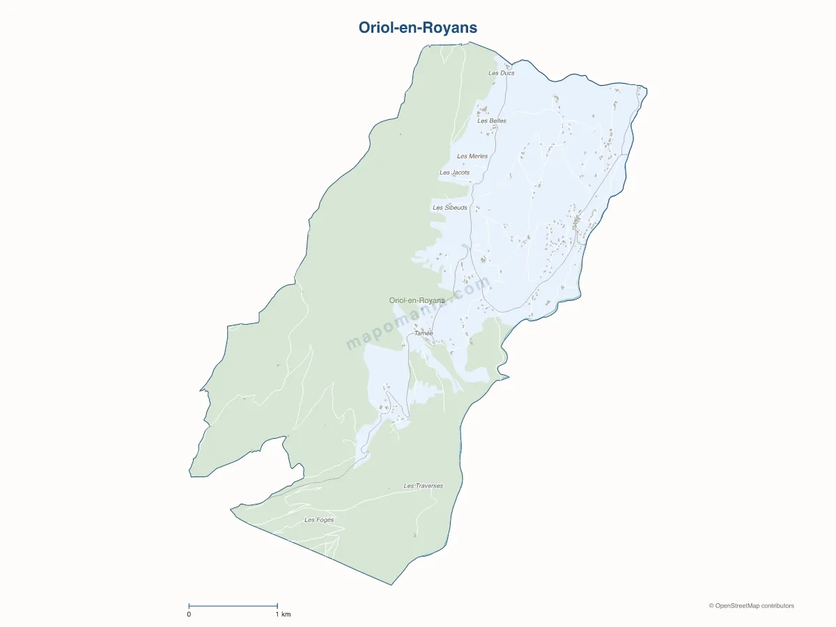 Carte de Oriol-en-Royans à personnaliser