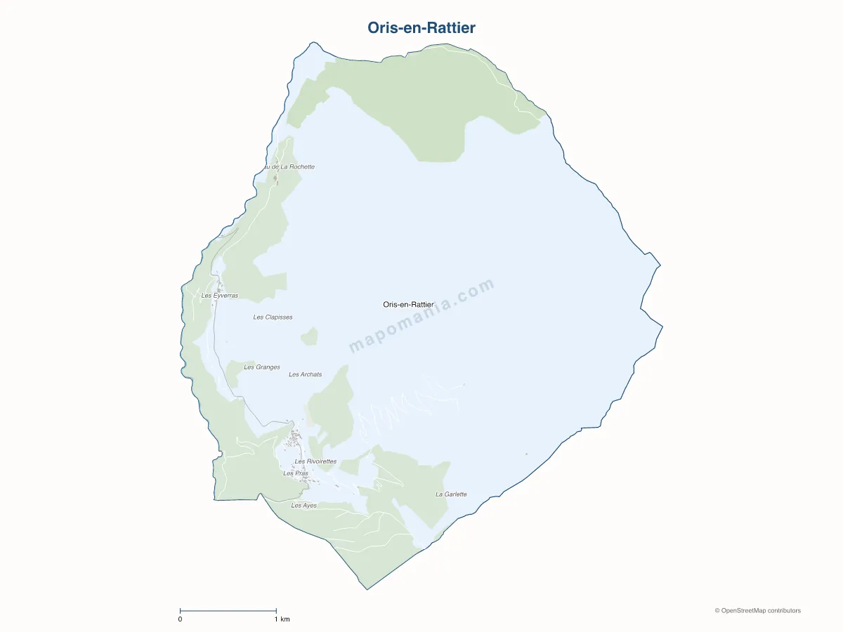 Carte de Oris-en-Rattier à personnaliser