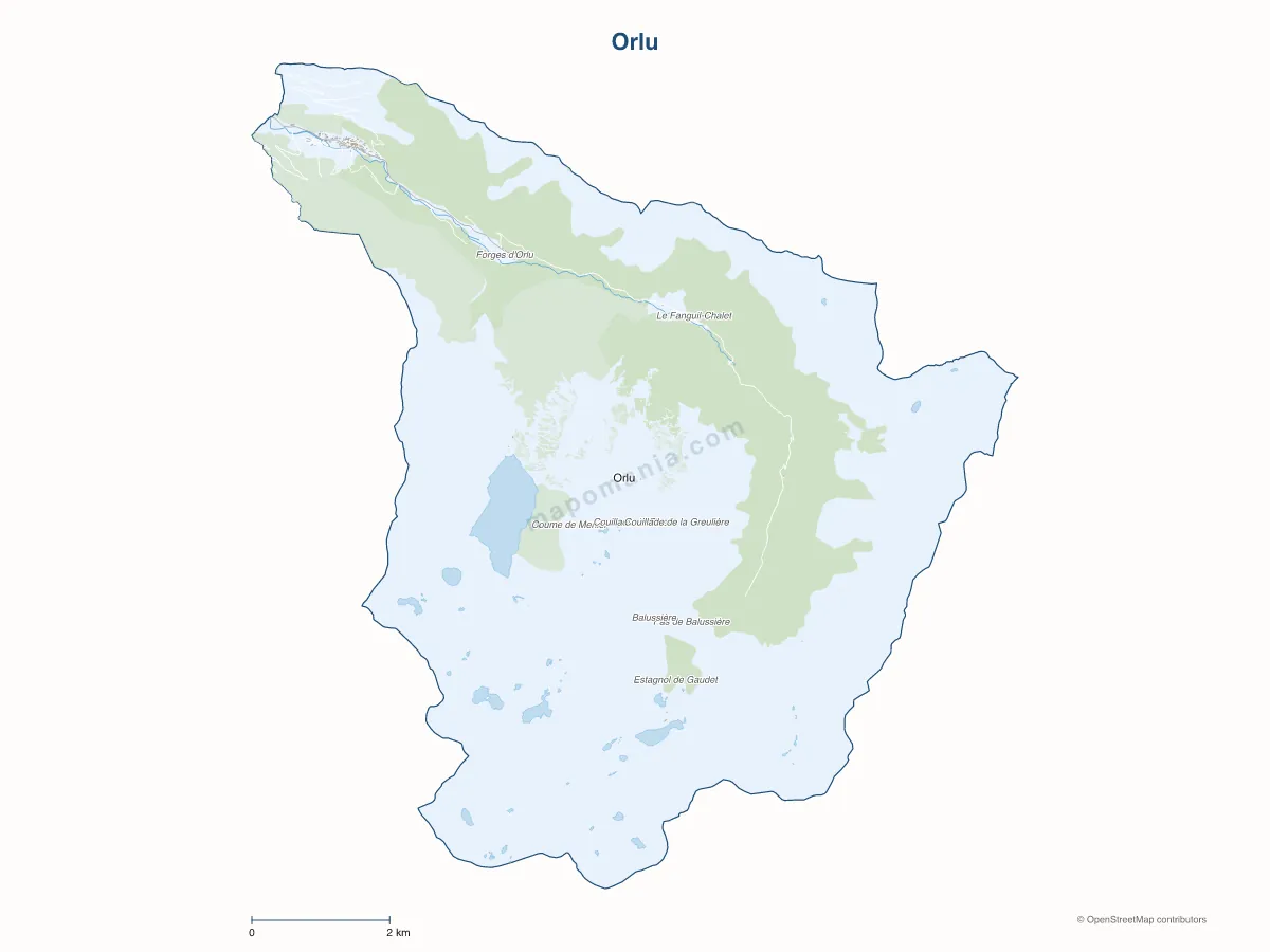 Carte de Orlu à personnaliser