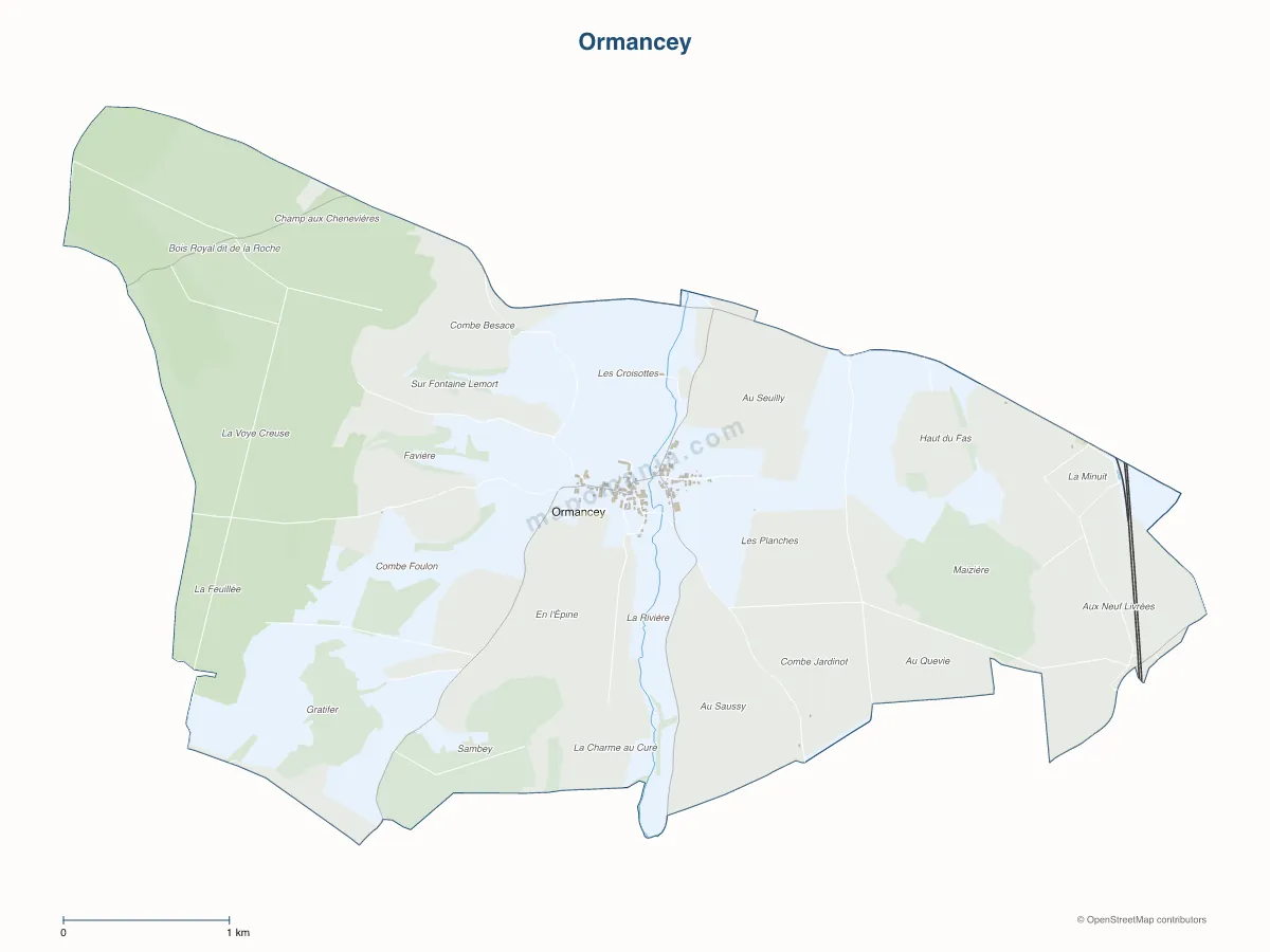 Carte de Ormancey à personnaliser