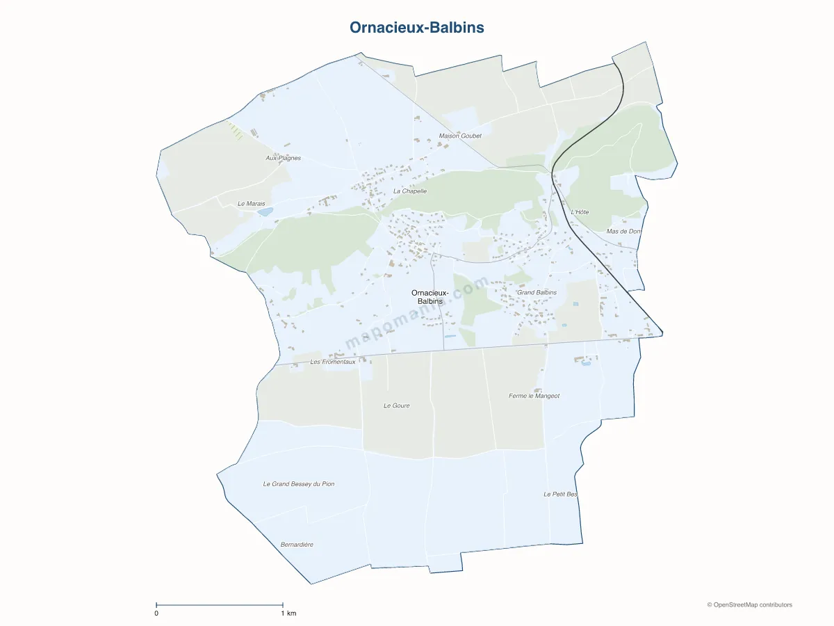 Carte de Ornacieux-Balbins à personnaliser