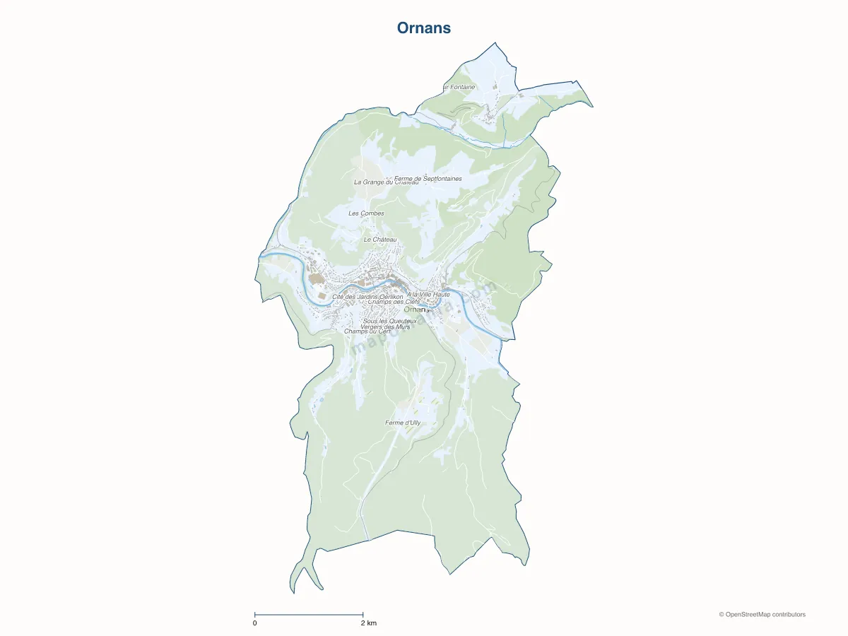 Carte de Ornans à personnaliser