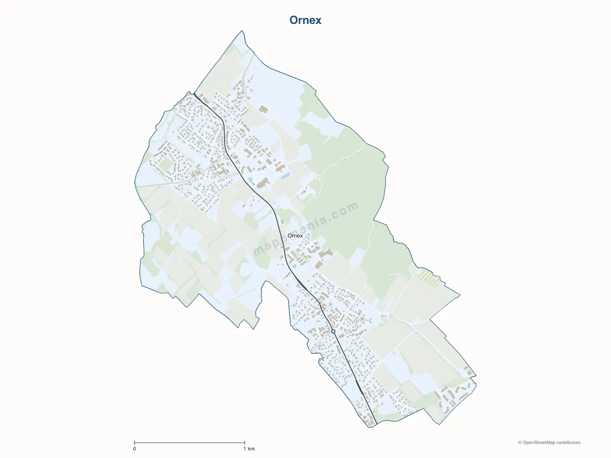 Carte de Ornex à personnaliser