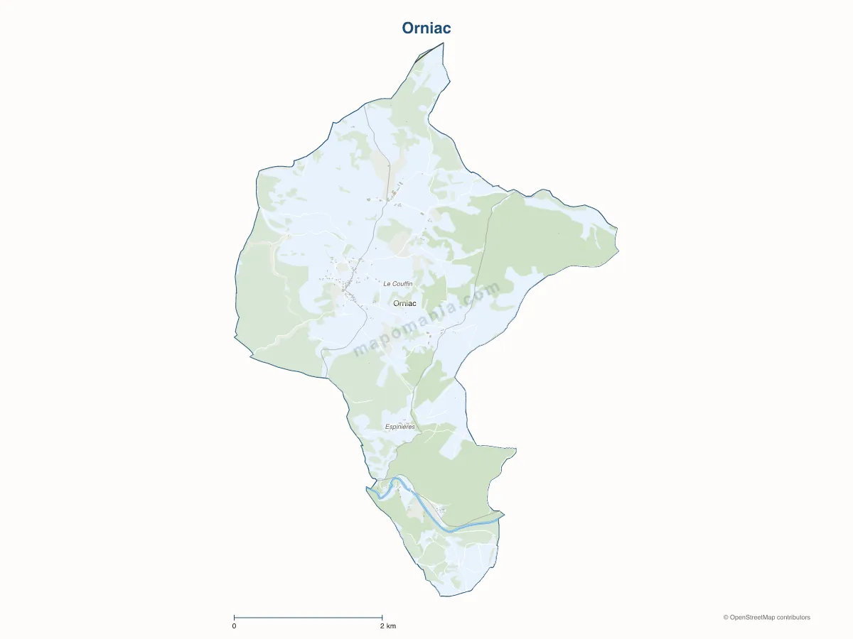 Carte de Orniac à personnaliser