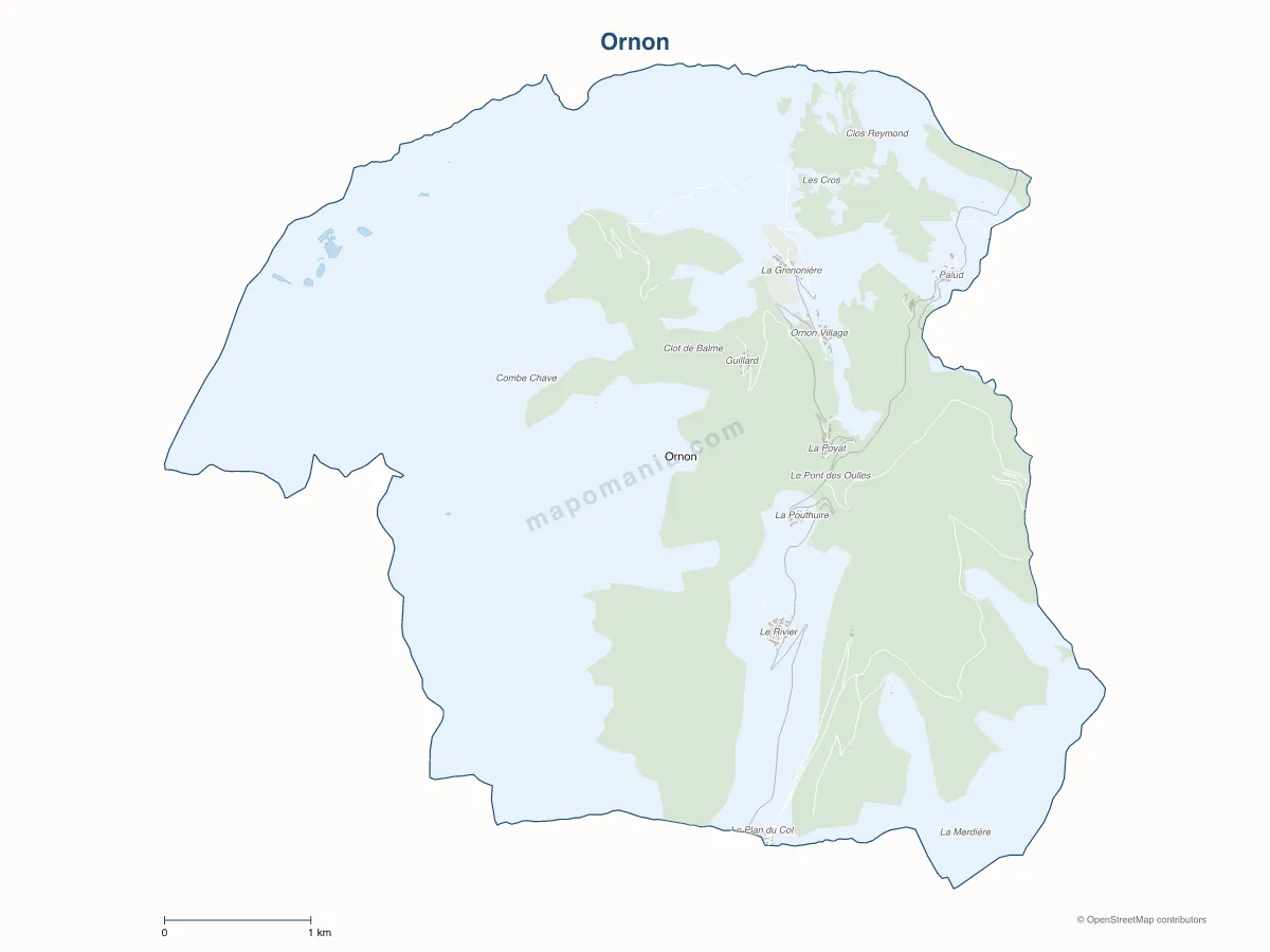 Carte de Ornon à personnaliser