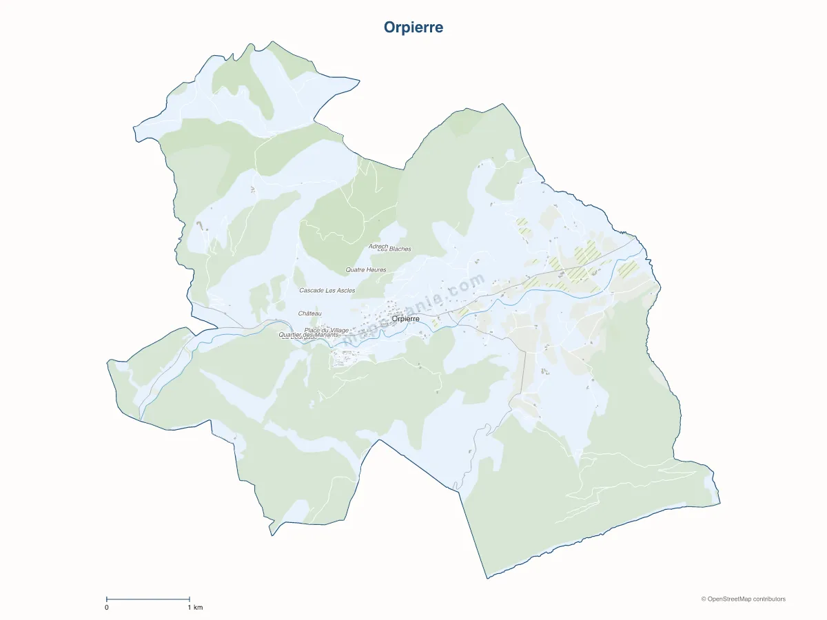 Carte de Orpierre à personnaliser