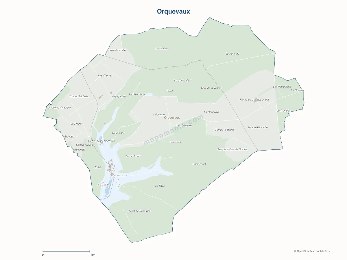 Carte de Orquevaux à personnaliser