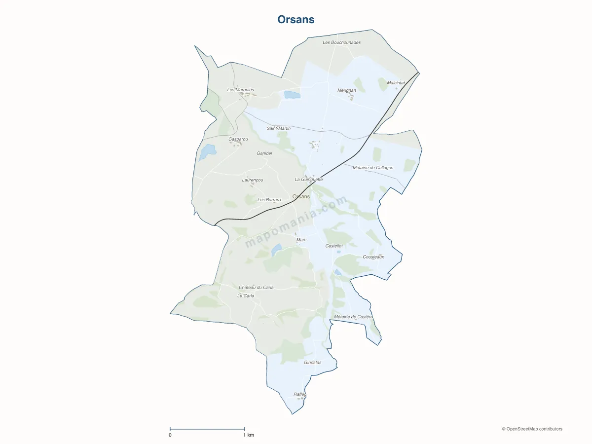 Carte de Orsans à personnaliser