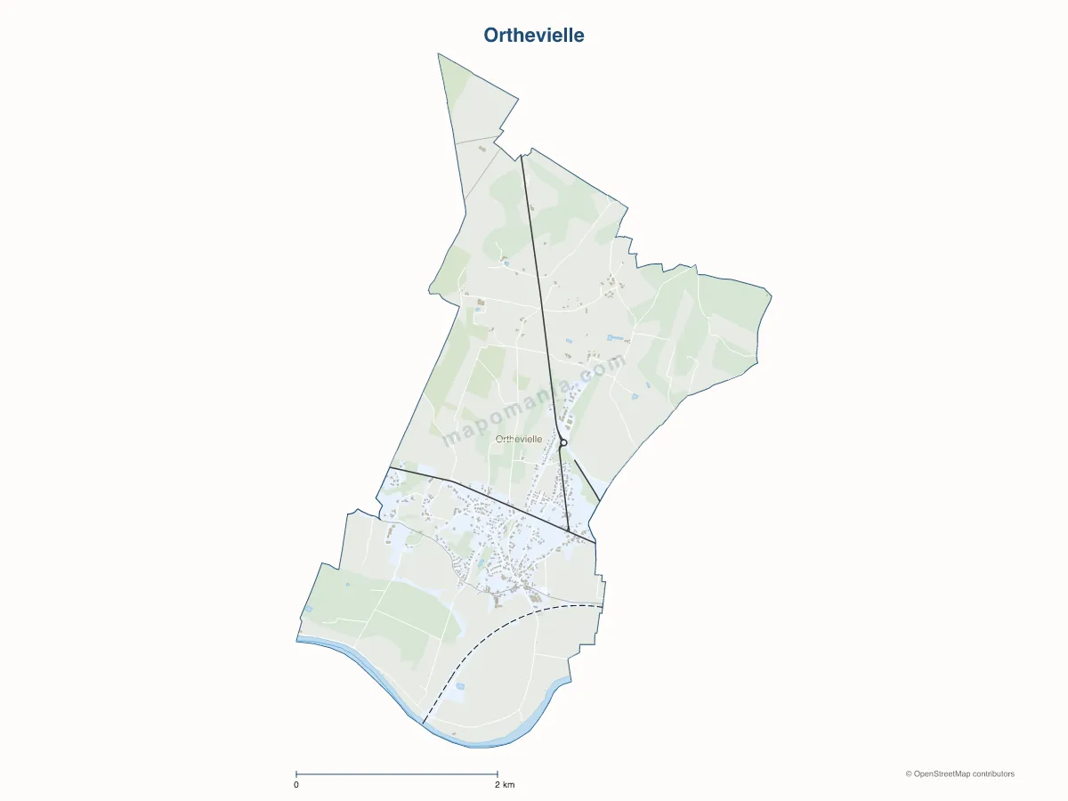 Carte de Orthevielle à personnaliser