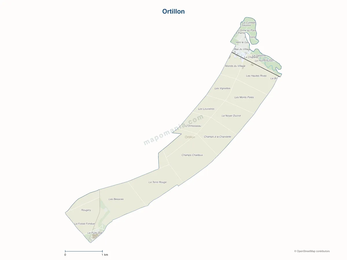 Carte de Ortillon à personnaliser