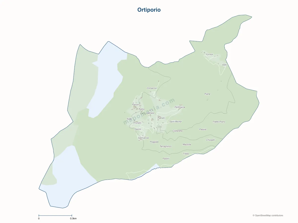 Carte de Ortiporio à personnaliser