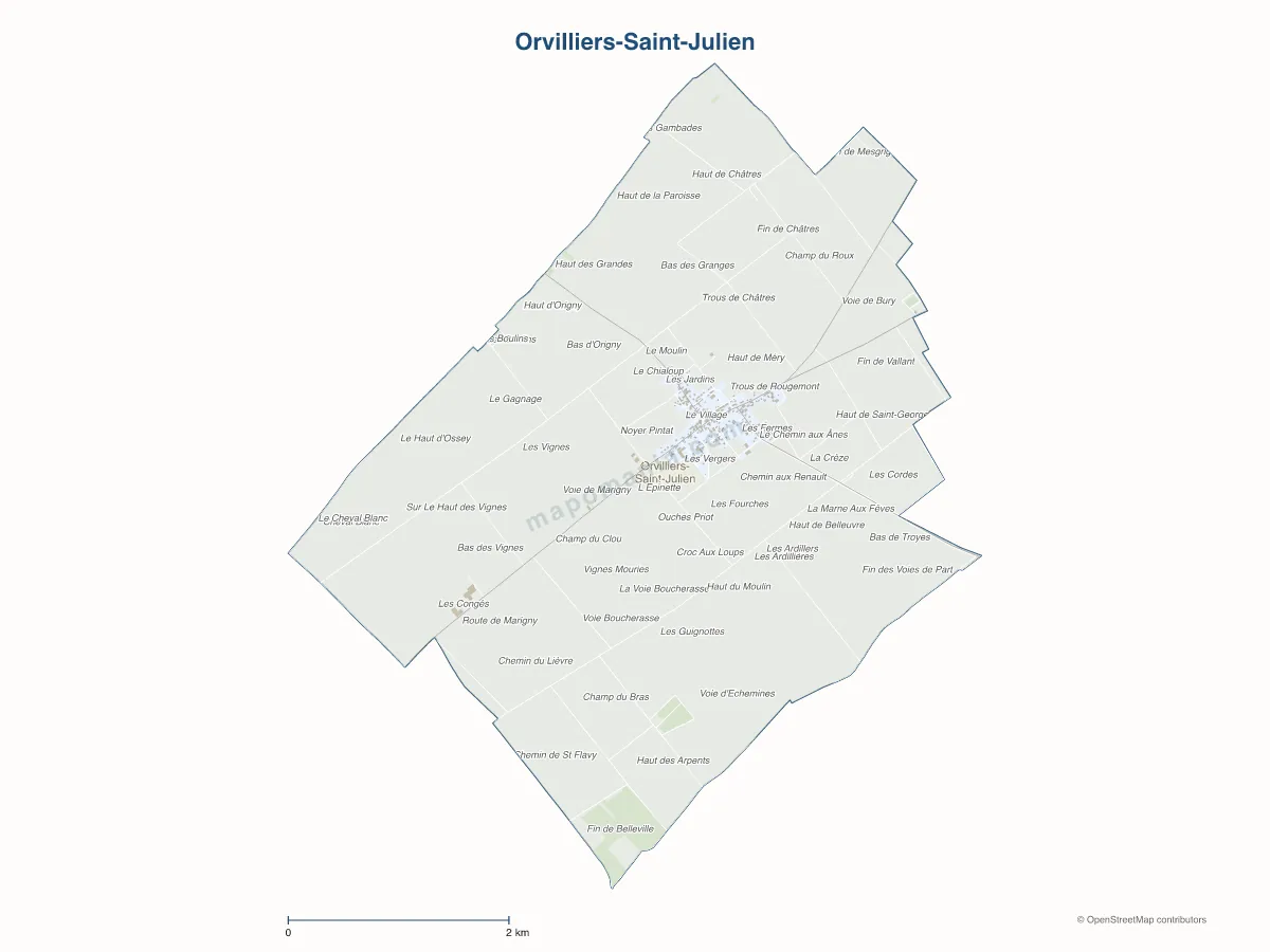 Carte de Orvilliers-Saint-Julien à personnaliser