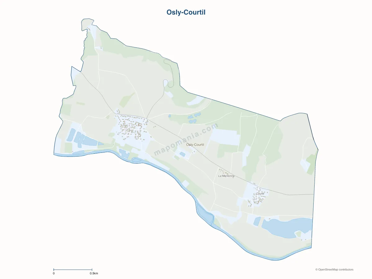 Carte de Osly-Courtil à personnaliser