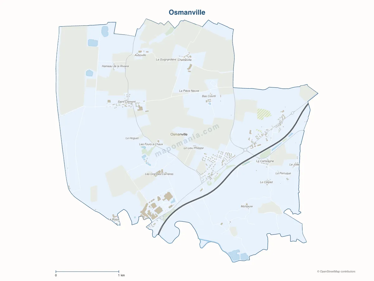 Carte de Osmanville à personnaliser