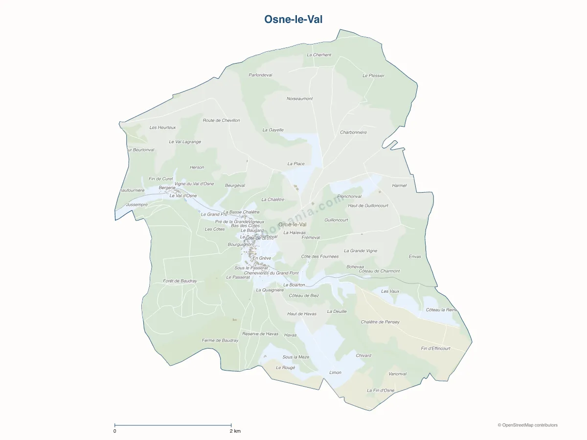 Carte de Osne-le-Val à personnaliser