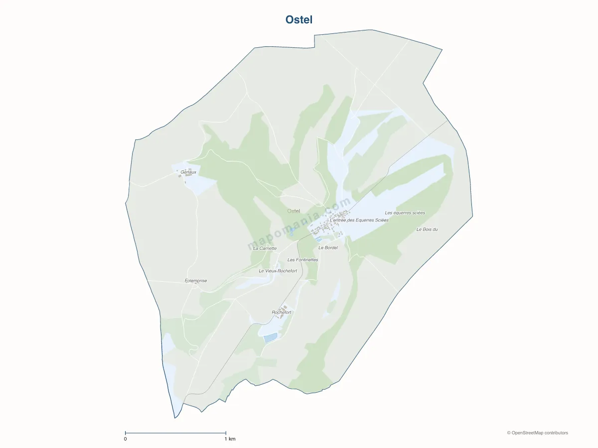 Carte de Ostel à personnaliser