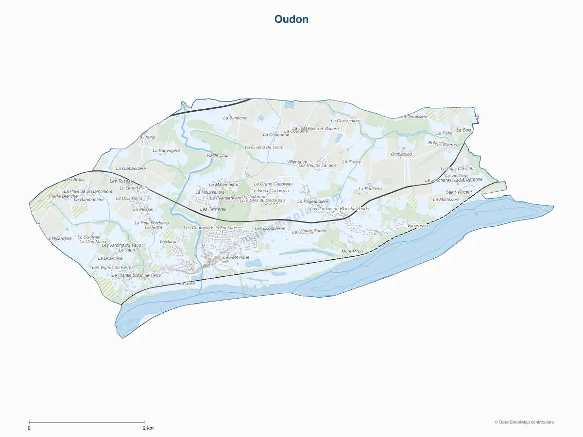 Carte de Oudon à personnaliser