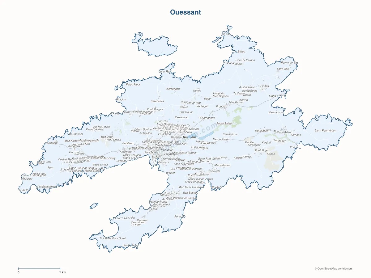 Carte de Ouessant à personnaliser