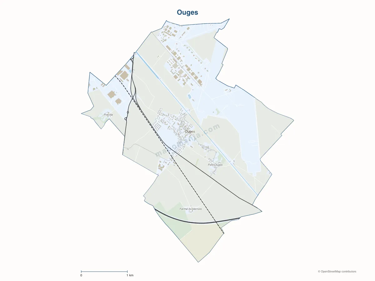 Carte de Ouges à personnaliser