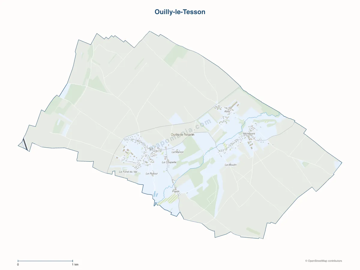Carte de Ouilly-le-Tesson à personnaliser