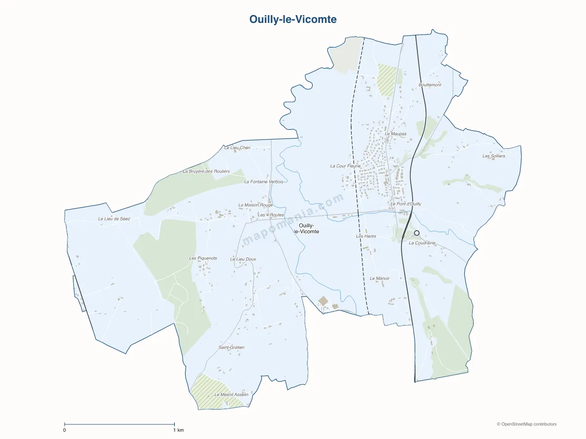 Carte de Ouilly-le-Vicomte à personnaliser