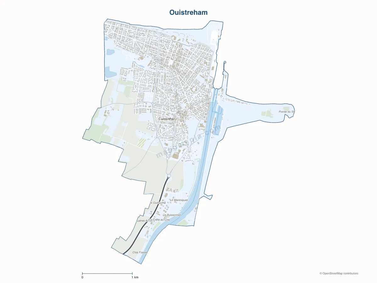 Carte de Ouistreham à personnaliser