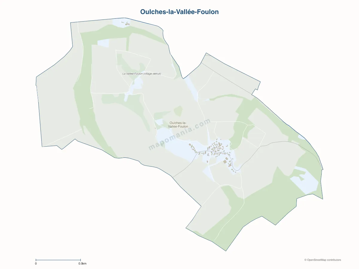 Carte de Oulches-la-Vallée-Foulon à personnaliser