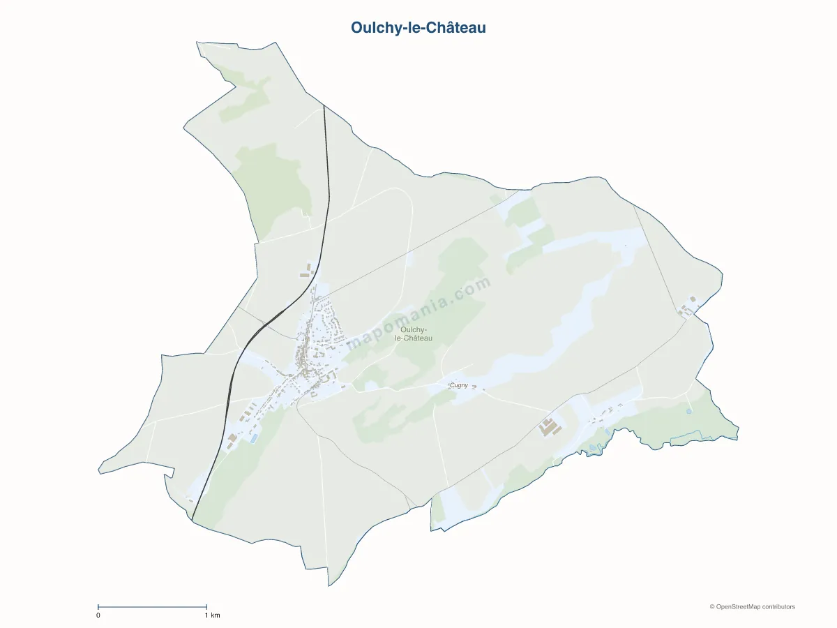 Carte de Oulchy-le-Château à personnaliser