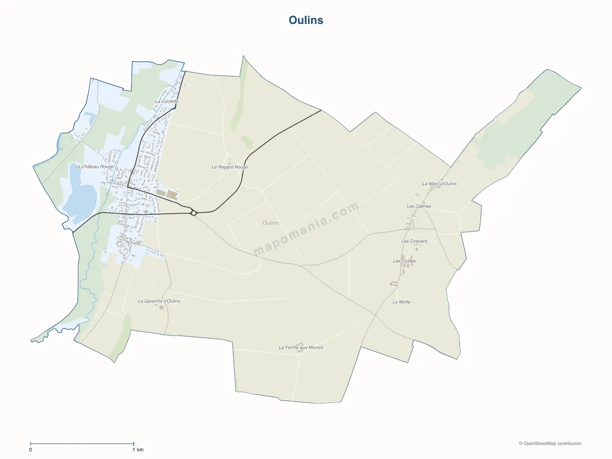 Carte de Oulins à personnaliser
