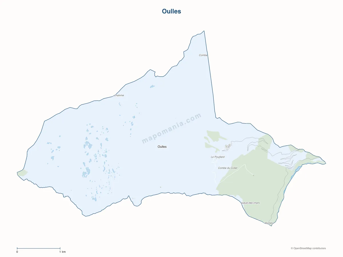 Carte de Oulles à personnaliser