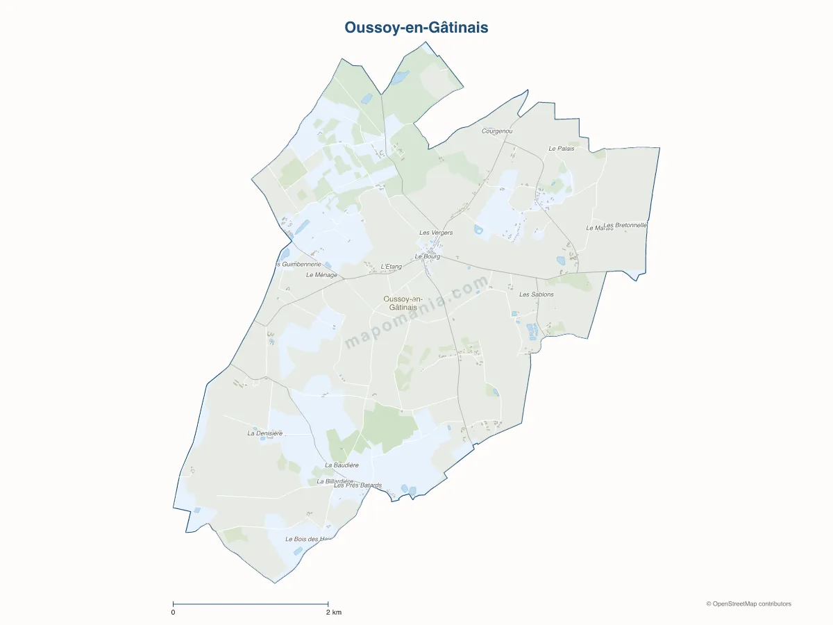 Carte de Oussoy-en-Gâtinais à personnaliser