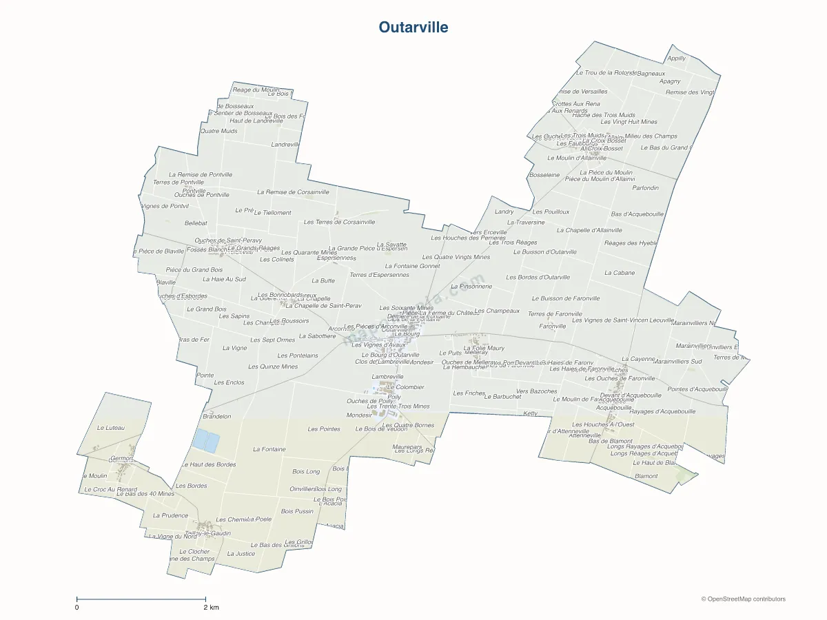 Carte de Outarville à personnaliser