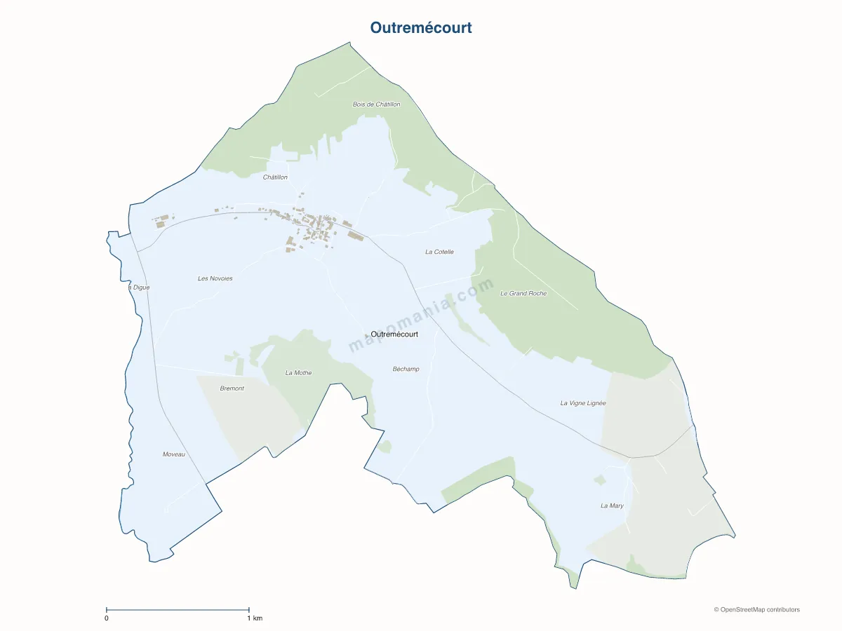Carte de Outremécourt à personnaliser