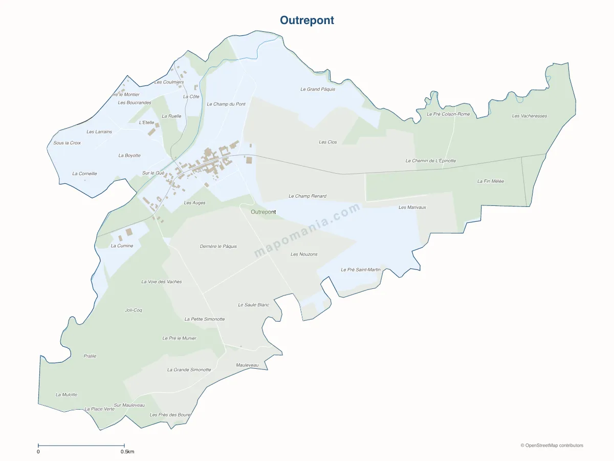 Carte de Outrepont à personnaliser