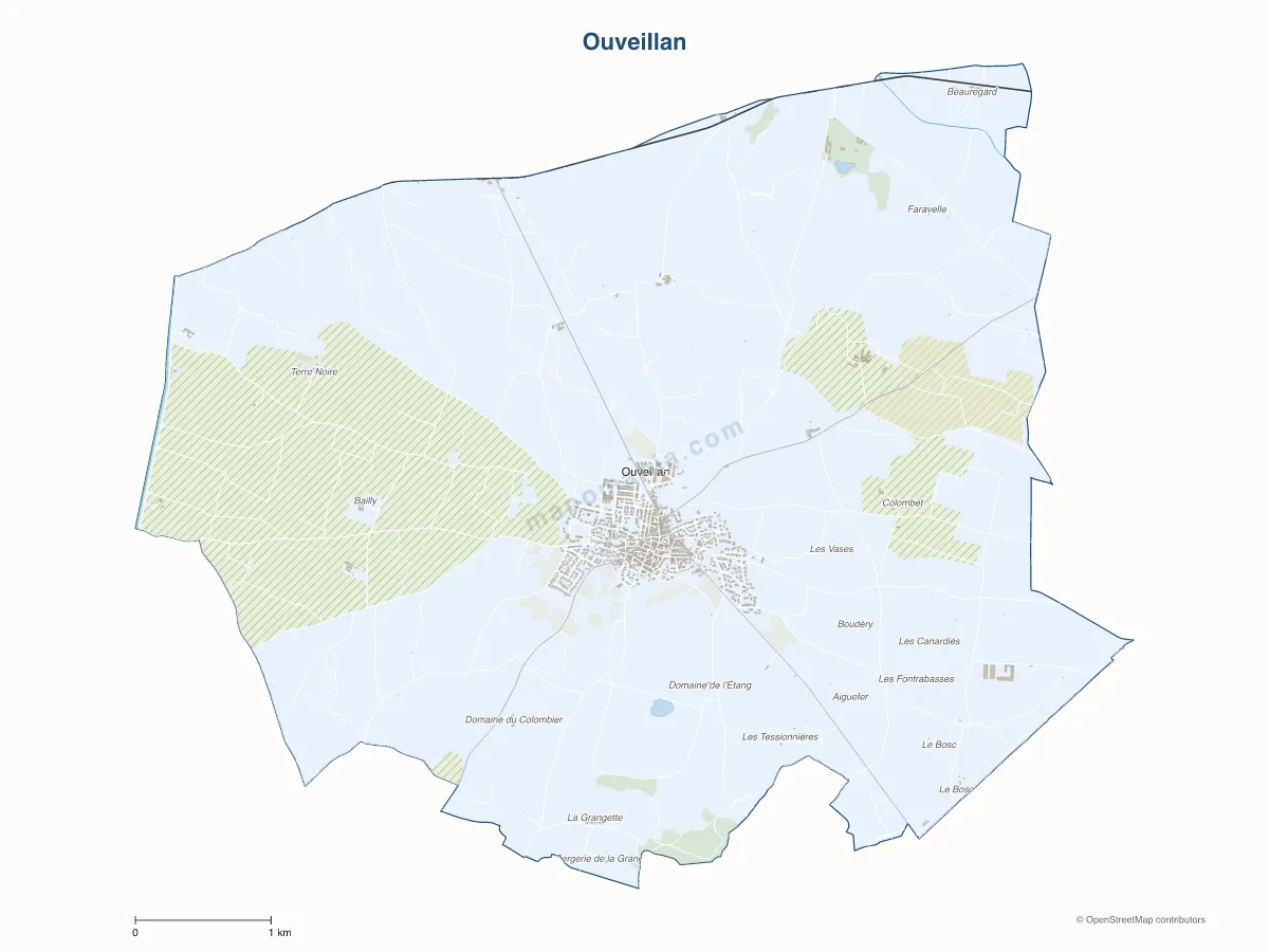 Carte de Ouveillan à personnaliser
