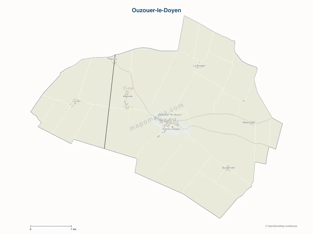 Carte de Ouzouer-le-Doyen à personnaliser
