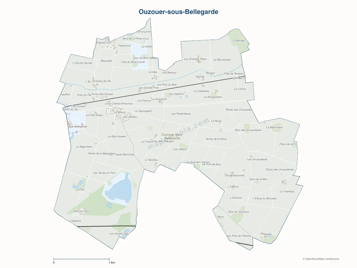 Carte de Ouzouer-sous-Bellegarde à personnaliser