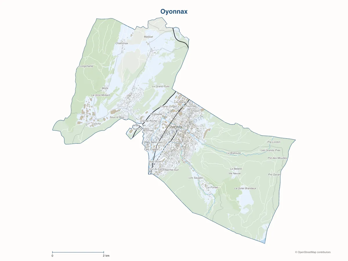 Carte de Oyonnax à personnaliser