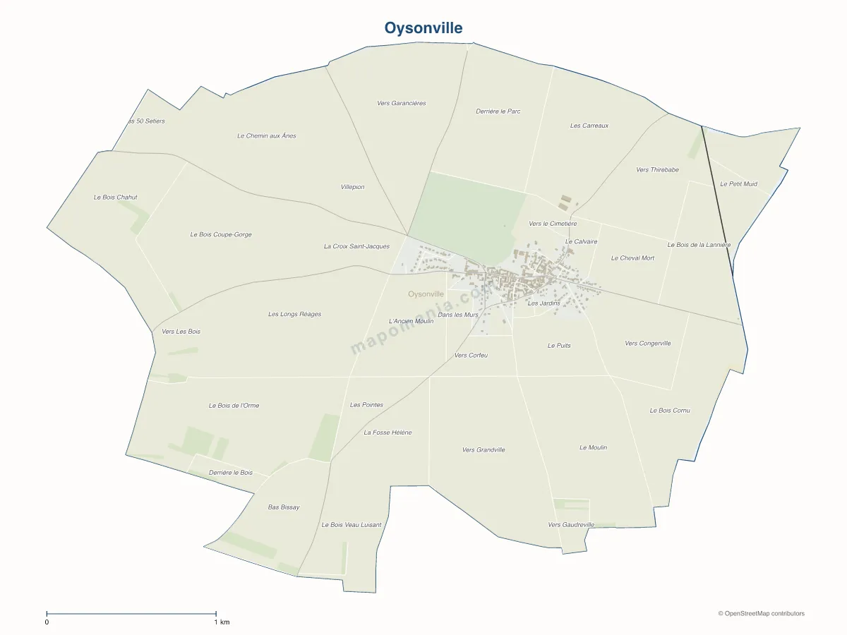 Carte de Oysonville à personnaliser