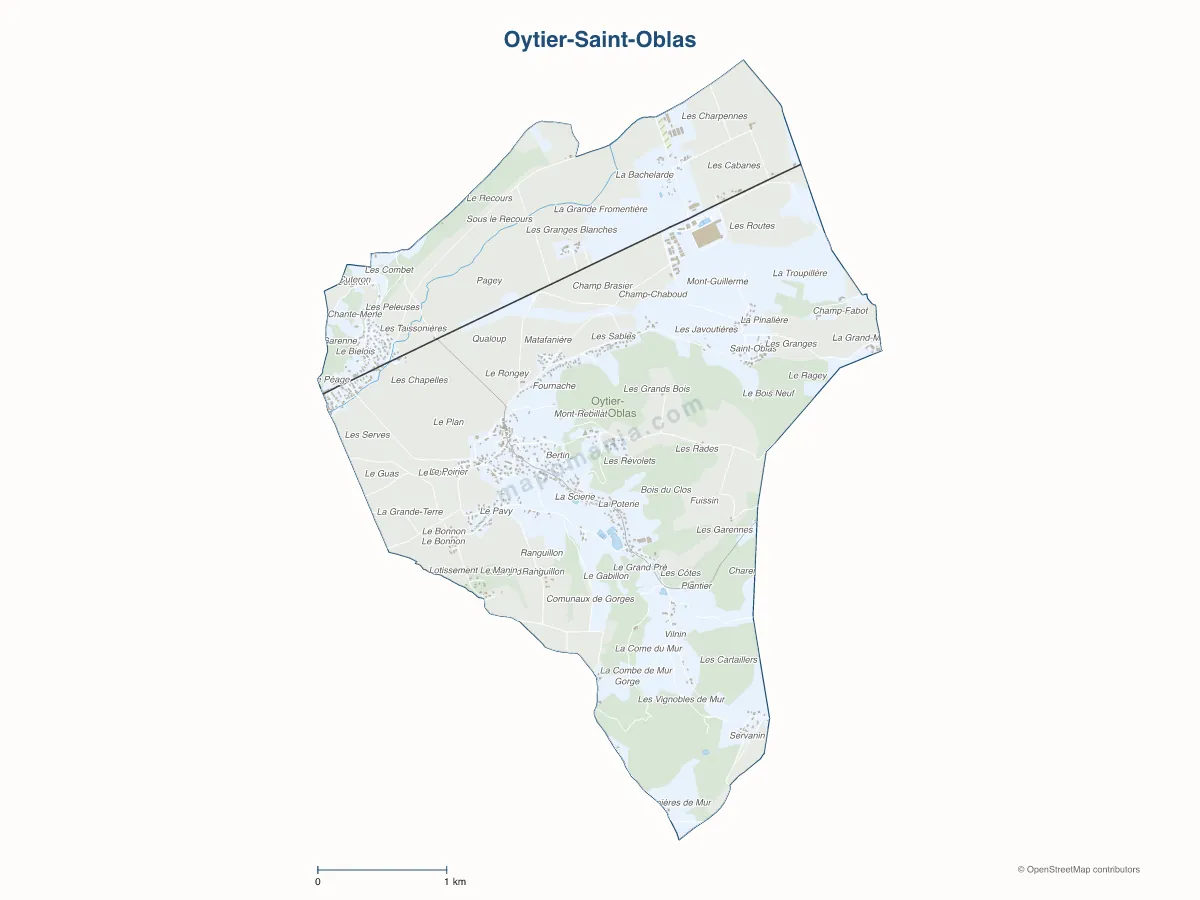 Carte de Oytier-Saint-Oblas à personnaliser