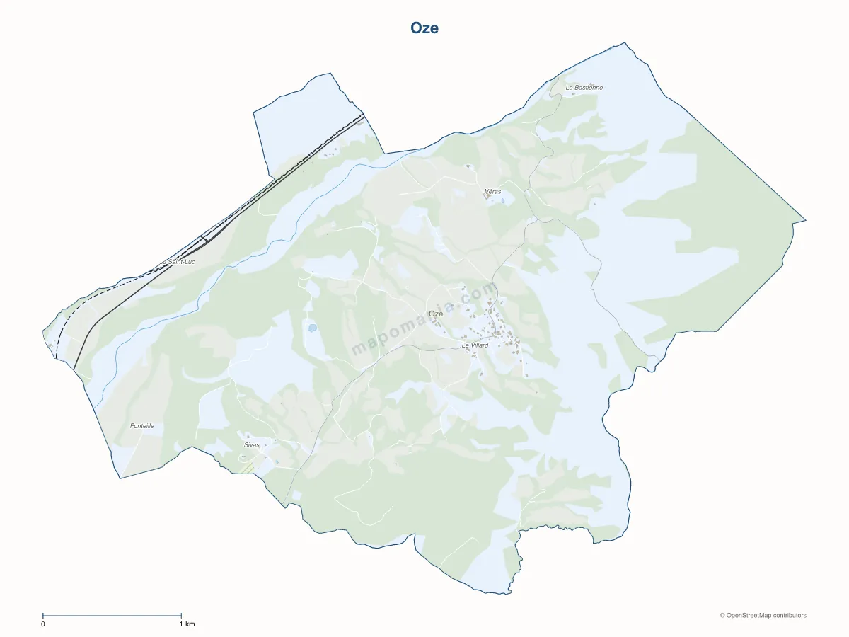 Carte de Oze à personnaliser