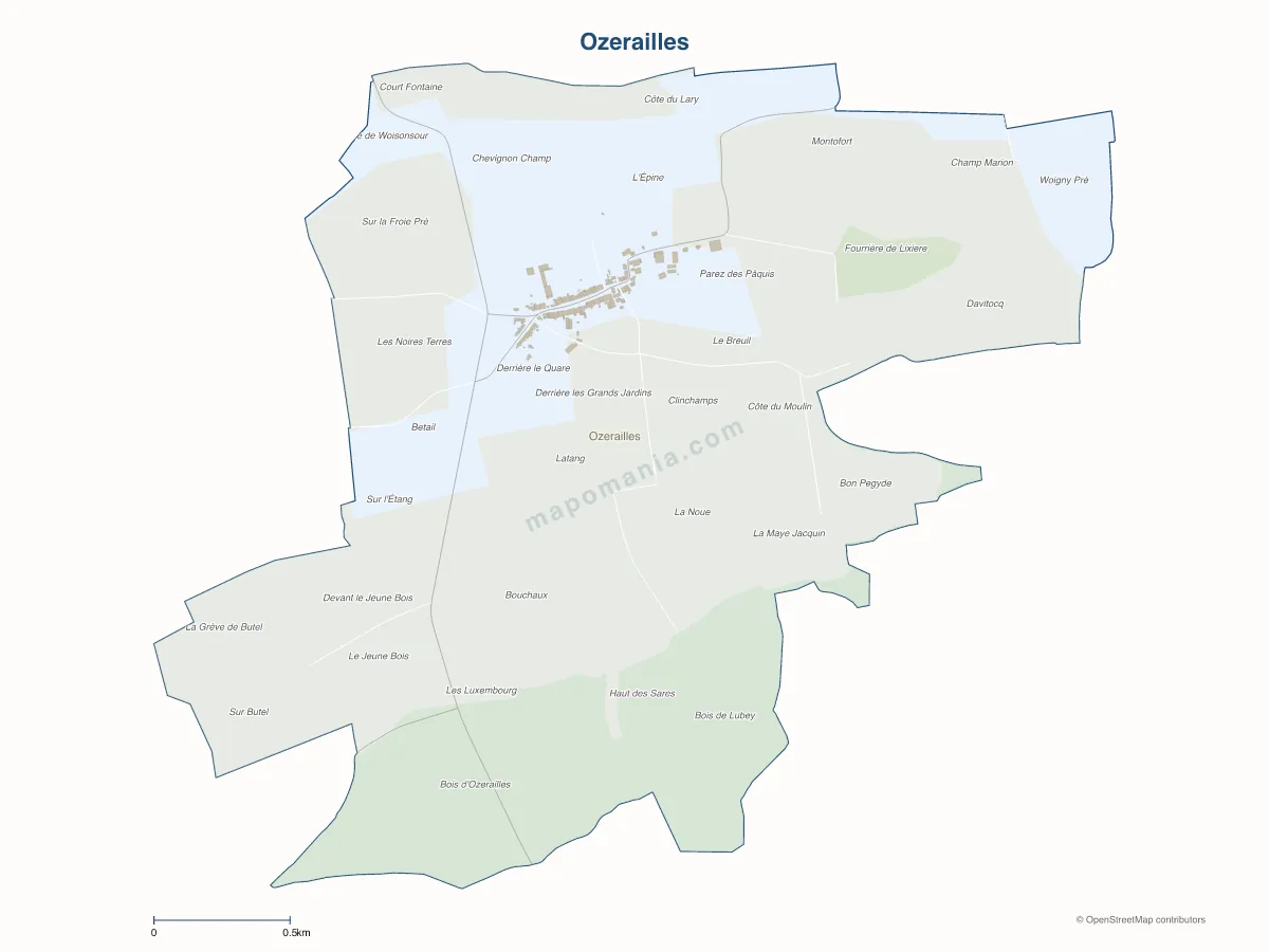 Carte de Ozerailles à personnaliser