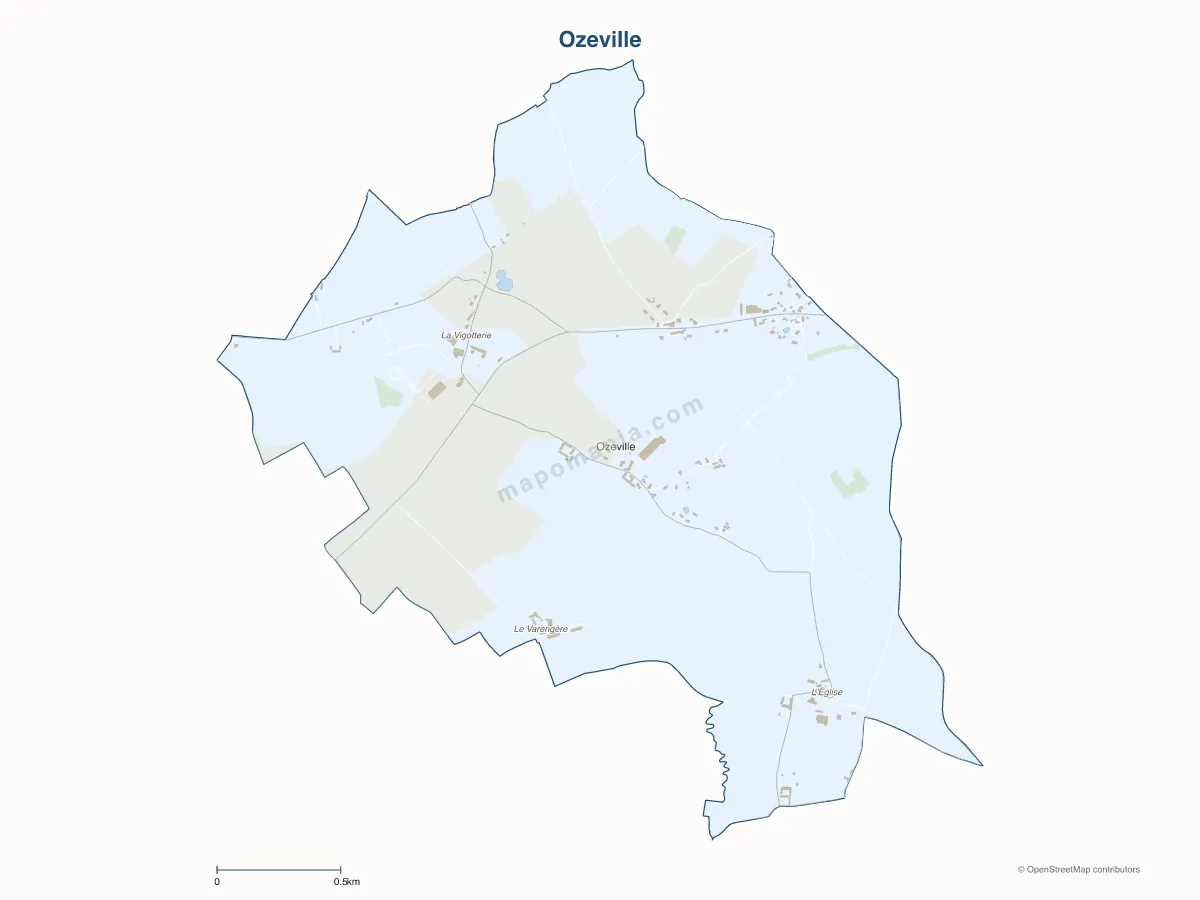 Carte de Ozeville à personnaliser