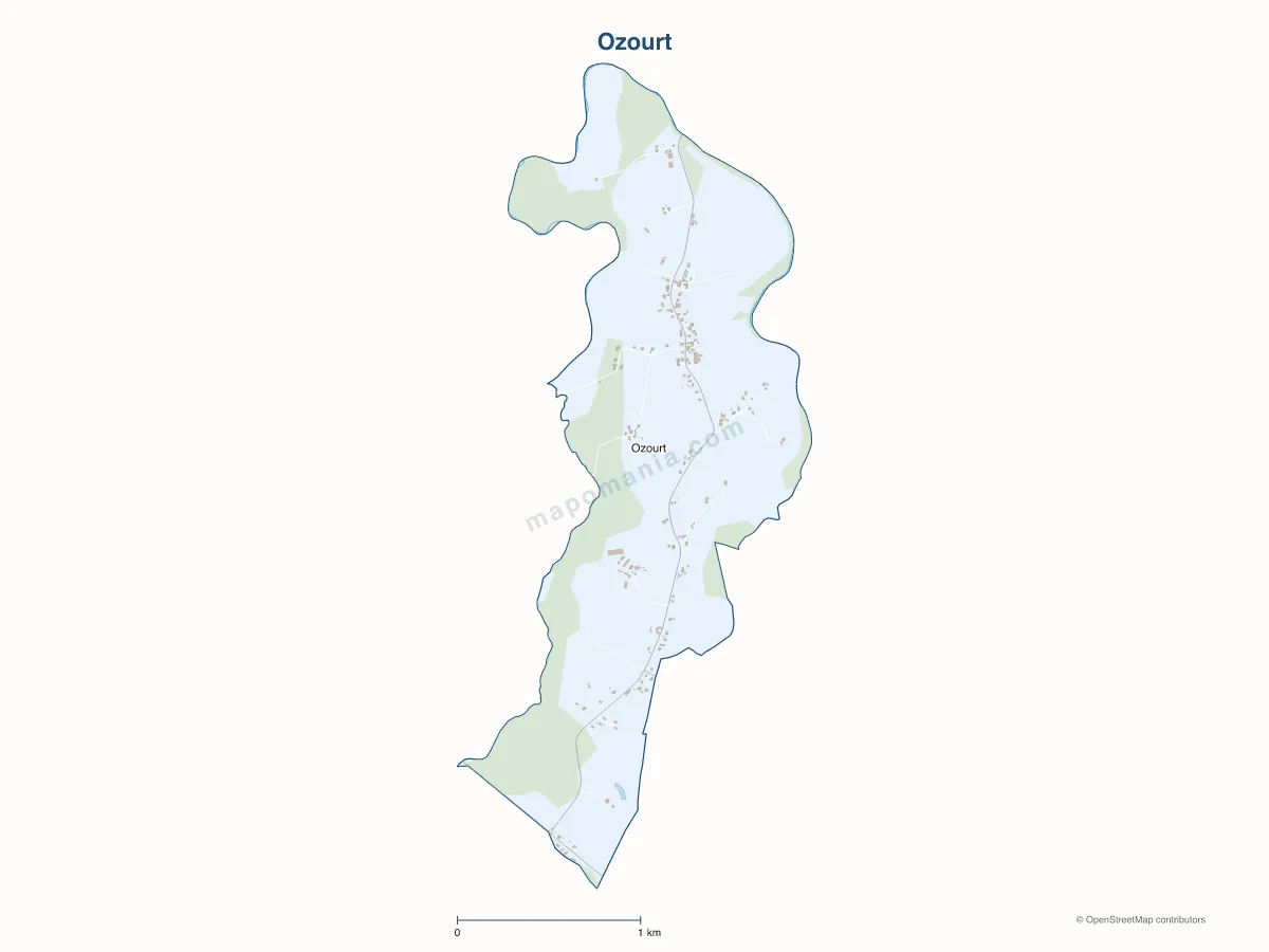Carte de Ozourt à personnaliser