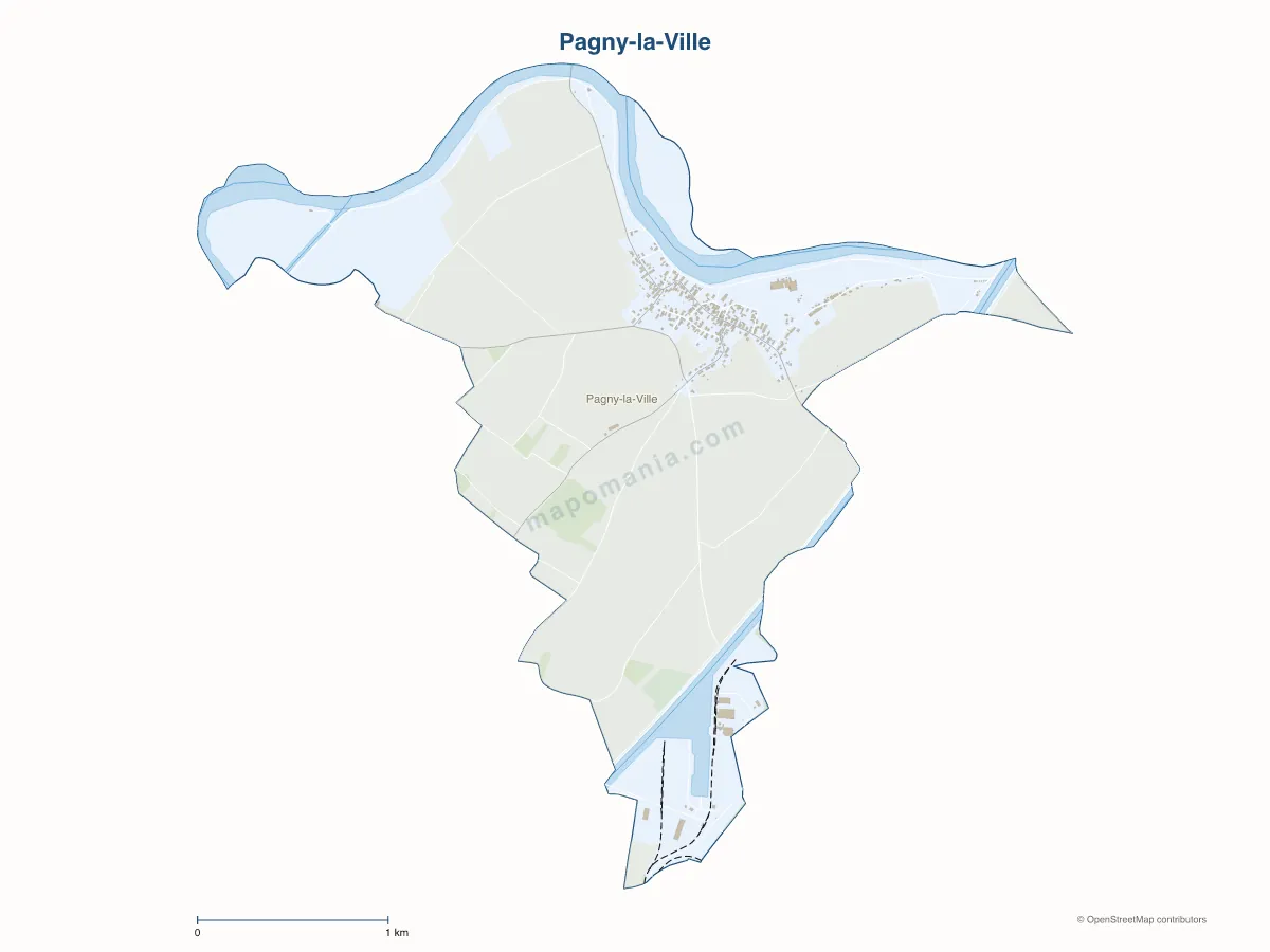 Carte de Pagny-la-Ville à personnaliser