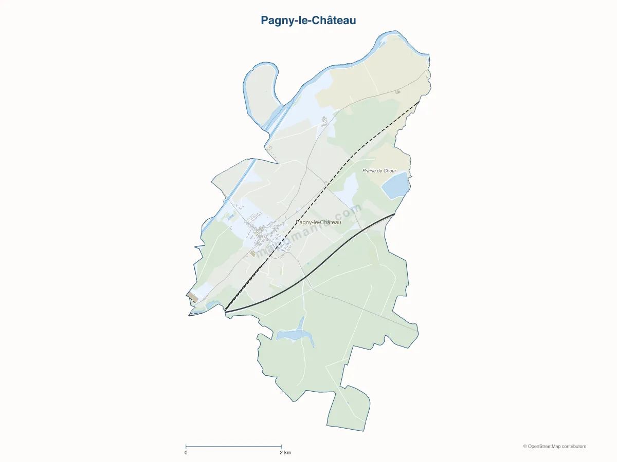 Carte de Pagny-le-Château à personnaliser